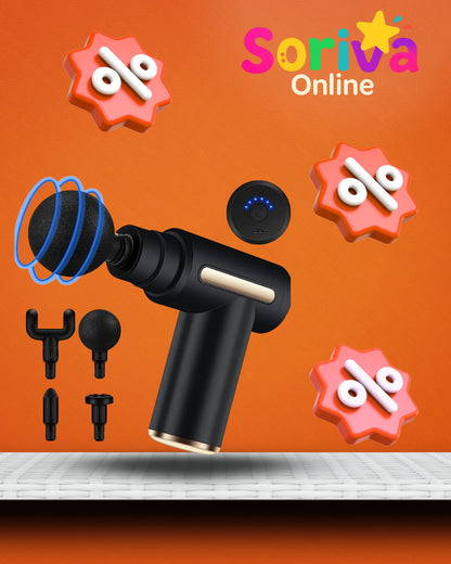 ¡Pistola Masajeadora 4 Cabezales + Envío Gratis!