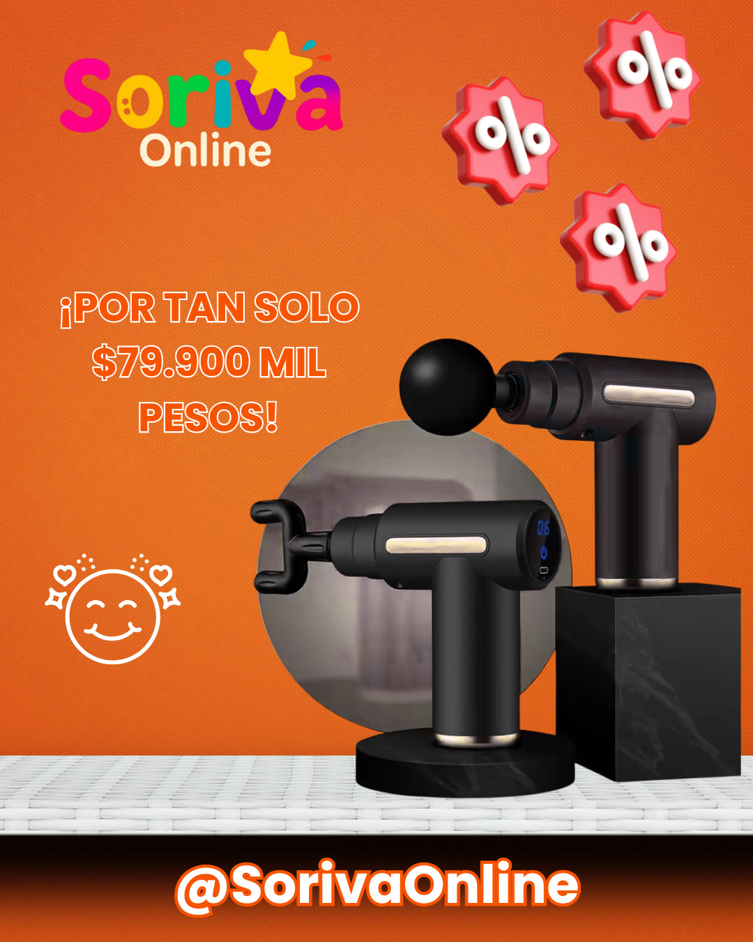 ¡Pistola Masajeadora 4 Cabezales + Envío Gratis!