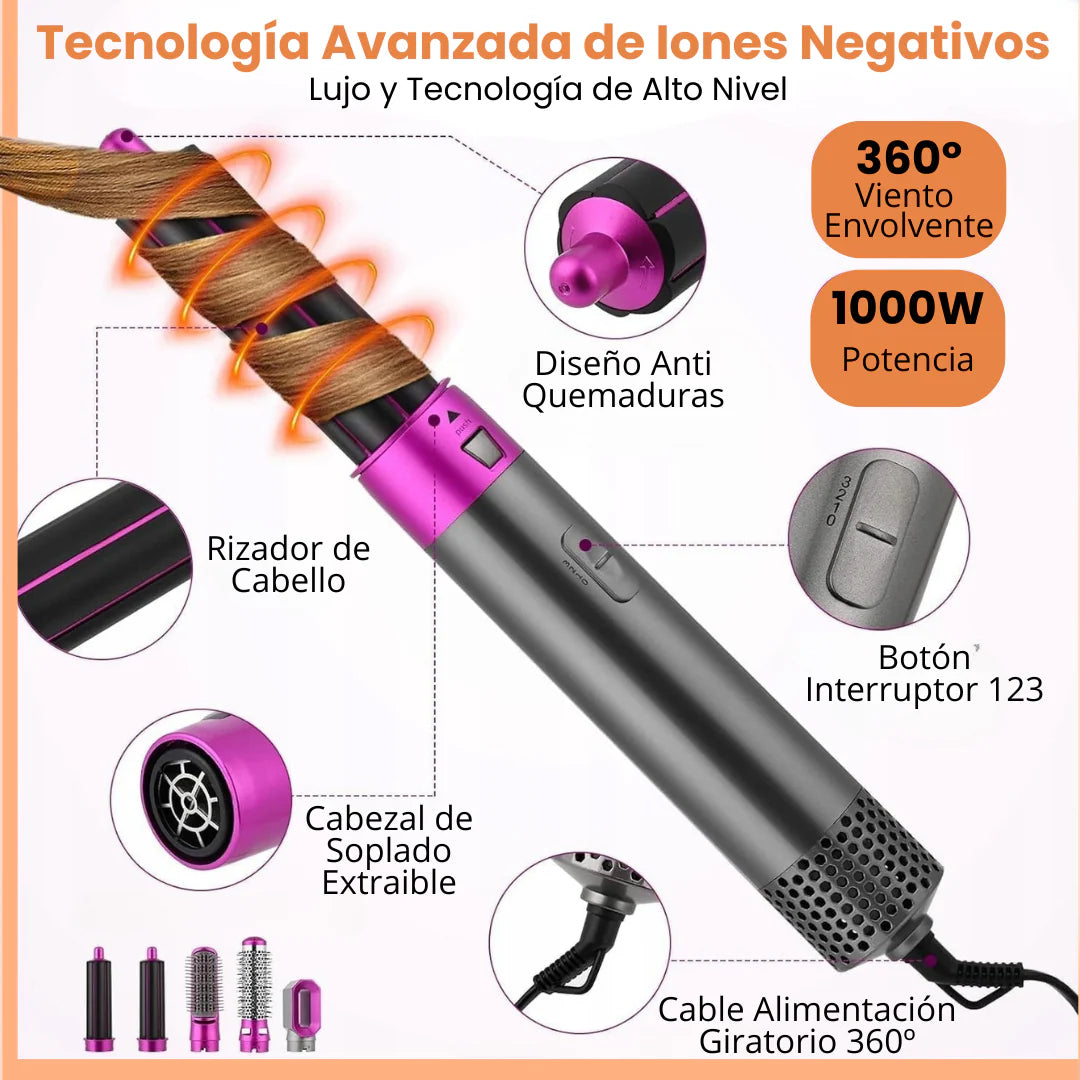 Secador De Cabello 5 En 1 + Envío Gratis